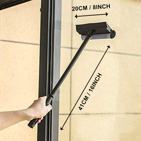 Window Squeegee Cleaning Tool Window Cleaner Car Squeegee Windshield Cleaning Sponge and Rubber Squeegee,BlackM...