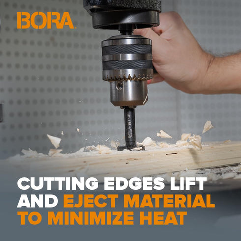 BORA BFB-009713 5/8" Dia Tempest Forstner Bit 3-1/2" OAL, Round 5/16" Shank for Wood Drilling Ideal for Cabinet Making and Fine Woodworking Projec...