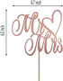 Mr and Mrs Cake Topper, Bride and Groom Sign Wedding, Engagement Cake Toppers Decorations,Double-faced Rose Gold Glitter...