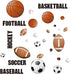 Runtoo Sports Wall Decals Kids Wall Stickers Soccer Baseball Football Hockey Basketball Boys Room Playroom Game Room Nursery Wall Décor...