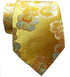 New Classic Floral Gold Yellow Blue JACQUARD WOVEN Silk Men's Tie Necktie...