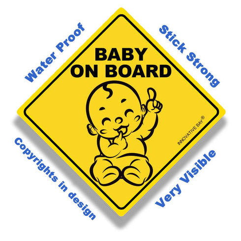 2023 Design- Baby on Board Sticker Sign (3 Pack), Baby Board, Baby car Sticker, Baby car Decal, US Department of Transportation Recommend Color & ...