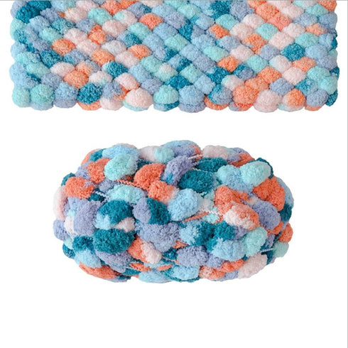 3 Rolls Pomp-A-Doodle Yarn,100% Polyester Jelly Bean POM-POM Ball Yarn for Crochet Knitting Handcraft Mat Pet Nest 450g (Sunny Day)...