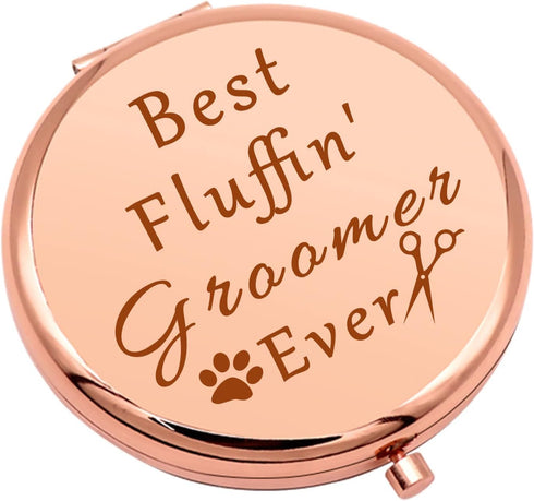 Dog Groomer Thank You Gift Compact Makeup Mirror for Dog Hairdresser Pet Groomer Gift Dog Groomer Gift for Women Folding Makeup Mirror for Dog Sty...
