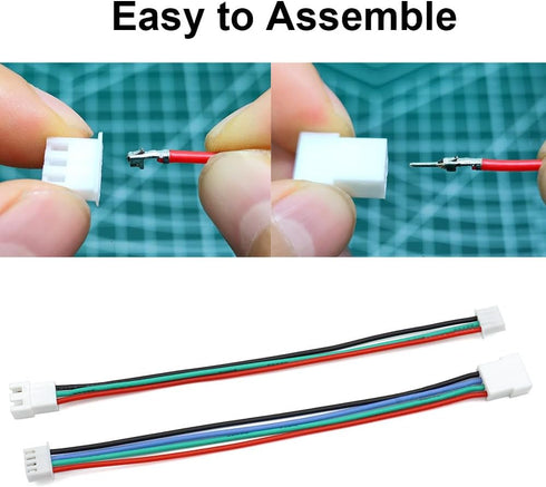 XH 2.54mm Connector Kit - JST XH Compatible 2.5mm Pitch Male Female Connector Sockets Plugs and 22AWG Pre-Crimped Silicone Cables Wire 2 3 4 5 6 P...