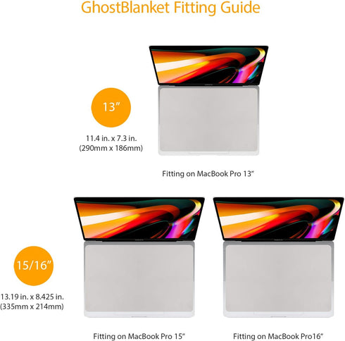 UPPERCASE GhostBlanket Screen Keyboard Imprint Protection Microfiber Liner and Cleaning Cloth 13" Compatible with MacBook Pro 13" 14" and MacBook ...