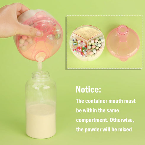 Accmor Baby Formula Dispenser On The Go, Formula Container to Go, Non-Spill Rotating Three-Compartment Formula Dispenser and Snack Storage Contain...