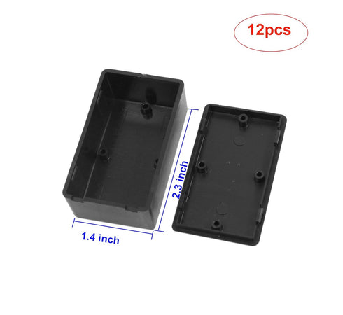 YXQ 60 x 36 x 25mm Waterproof Electric Project Case Junction Box with Cover Black Plastic, 12-Pack...