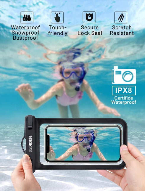 Universal Waterproof Phone Pouch - Waterproof Case for iPhone 14 13 12 11 Pro Max XS Plus Samsung Galaxy Cellphone Up to 7.0"? IPX8 Waterproof Cel...