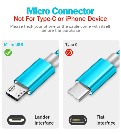 2pack 3.5ft Micro USB Cable Android Fast Charger Power Cord for Samsung S7/S6, Note 5/4, Galaxy J7 J3, Tablet Tab 3 4 S2 A 10.1 9.7 8.0 7.0 S 10.5...
