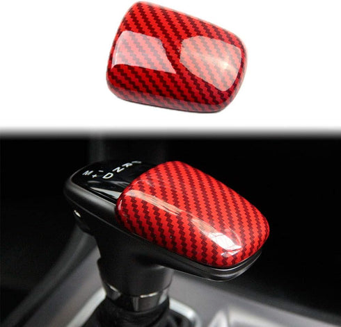 crosselec Carbon Fiber Gear Shift Knob Cover Sticker Head Trim for dodge Charger 2015+ (Red)...