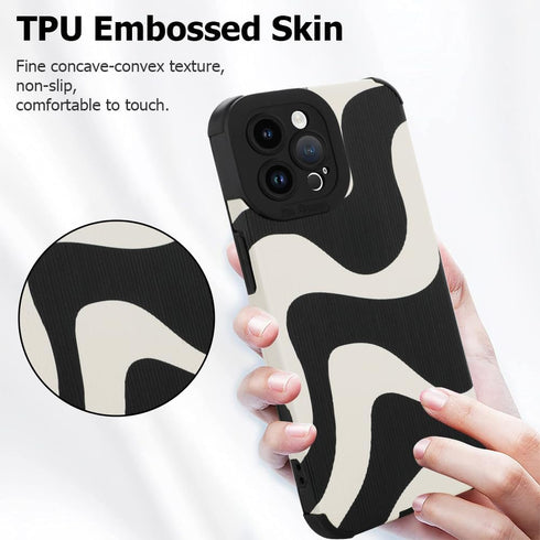 Case for iPhone 15 Pro Max 6.7" 2023 Wave Pattern Case, Soft TPU Bumper Silicone Glue Phone Case Cute Zebra Pattern Cover Designed for Female Girl...