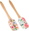 Luxshiny Silicone Scraper Spatula, 2pcs Wooden Handle Rubber Spatula Flower Pattern Mixing Scraper Cream Butter Spatula Non-stick Kitchen Utensils...
