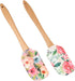 Luxshiny Silicone Scraper Spatula, 2pcs Wooden Handle Rubber Spatula Flower Pattern Mixing Scraper Cream Butter Spatula Non-stick Kitchen Utensils...