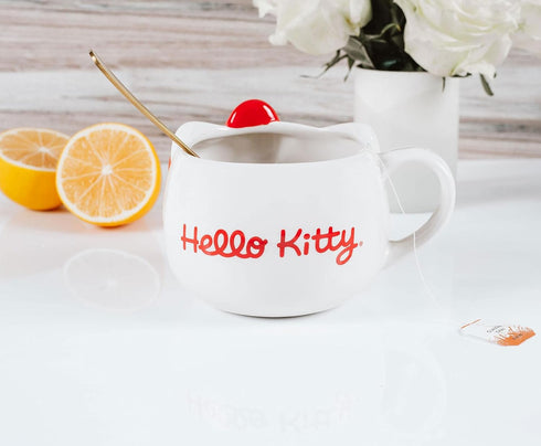 Silver Buffalo Hello Kitty Face Ceramic 3D Sculpted Mug, 22-Ounces...