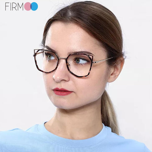 Firmoo Blue Light Blocking Reading Glasses for Women, Stylish Anti Eyestrain Cat Eye Computer Glasses, S985...