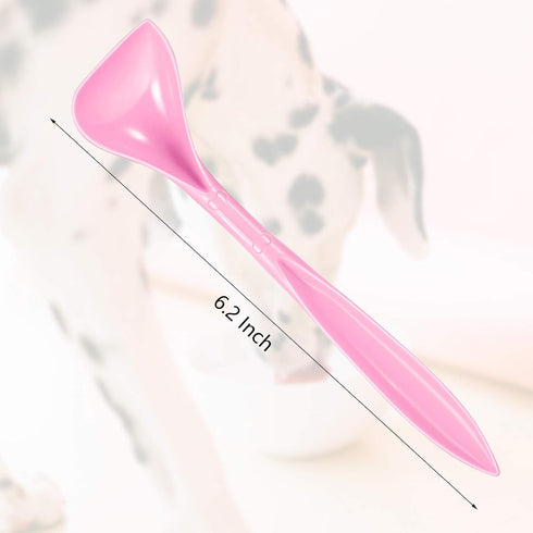 4 Pieces Pet Food Can Spoons Dog Cat Can Spoons Long Handle Plastic Curved Design for Pet wet Food Mixing...