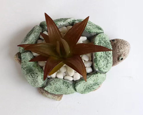 Plant Pot, Turtle Cement Flower Pot Unique Cute, Succulent Cactus Gift Planter with Drainage Hole, Decorative Novelty Planter Container...