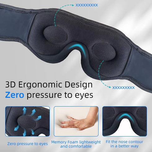 Bluetooth Sleep Mask Wireless Headphones 3D Bluetooth Eye Mask for Side Sleepers SYPVRY Blackout Eye Mask with Headphones Speaker for Airplane,Tra...