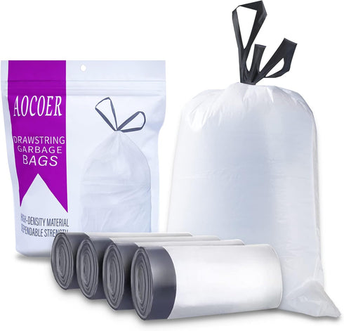 8 Gallon Drawstring Trash Bag, Small Garbage Bags, 45 Count...