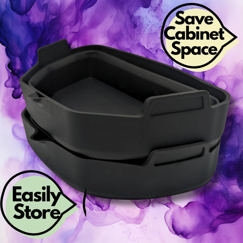 SimplyRye Silicone Slow Cooker Liners fits 6QT Crockpot, Reusable/Leakproof, Slow Cooker Divider Insert Liners, Dishwasher Safe (2 in 1 Black fits...