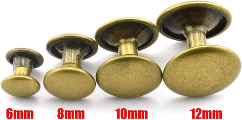 120pcs 8x8mm Bronze Double Cap Rapid Rivets Round Head Decorative Rivets DIY Leather Craft Studs 5/16 inch...