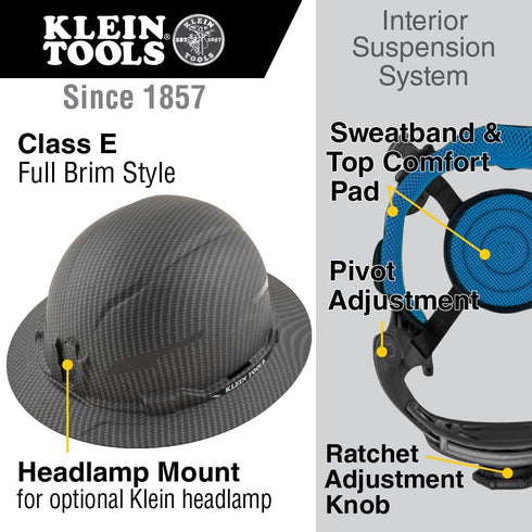 Klein Tools KHHTOPPAD2 Hard Hat Top Pad Replacement, Premium KARBN, Replacement Part for Klein Hard Hats, 3-Pack, Blue...