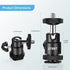 12MM Tripod Ball Head, UTEBIT 360° Rotatable Metal Mini Ball Head with 1/4" hot Shoe, BallHeads Camera Mount Adapter for Sport Camera, Pocket Ligh...
