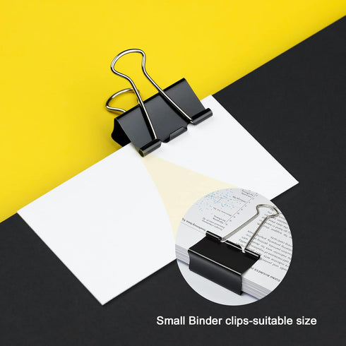 130 PCS Small Binder Clips, 3/4 inch, Paper Clamps, Binderclips, Black Clips for Paperwork, Home, School, Office Supplies (0.75in, Black)...