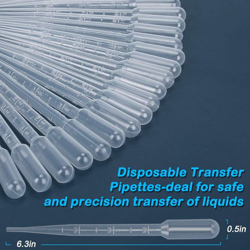 100PCS Plastic Disposable Transfer Pipettes, 3ml Calibrated Pipette Dropper for and Science Laboratory...
