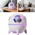 Cool Mist Humidifiers, Mini USB Humidifier, Cute Spaceship Shaped Humidifier Portable Household Ambient Light Humidifier US Plug 110V Purple...