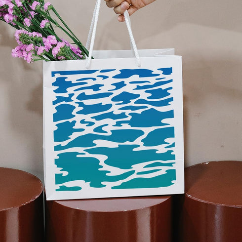 Sea Wave Stencil 11.8×11.8inch Large Summer Ocean Wave Stencils with Paint Brush Sea Surface Drawing Template for Wood Walls Canvas Furniture Art ...