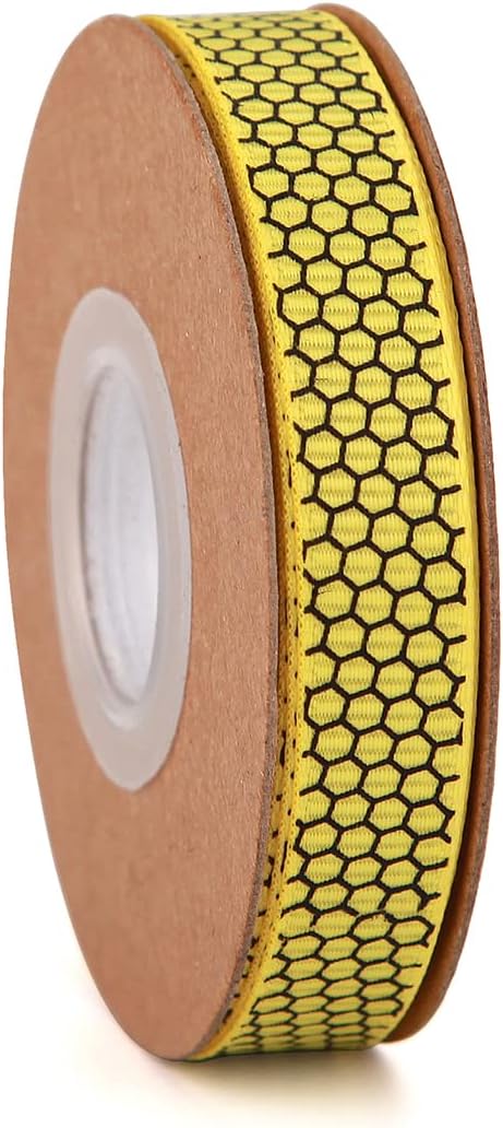 Bee & Flower Grosgrain Ribbon Yellow Black White for Gift Wrapping,Party Decoration,Hair Bows,All Crafting and Sewing (4 rolls bee set)...
