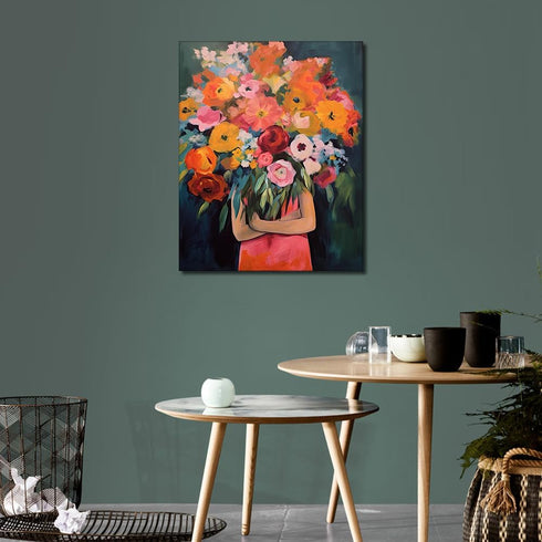 TUMOVO Adult Paint by Number Kits On Canvas Girls with Flowers Paint by Numbers DIY Acrylic Painting by Numbers Kids Paint-by-Number Kits Abstract...