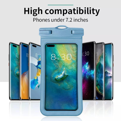 Waterproof Case Universal Phone Holder Pouch, IPX8 Underwater Cellphone Dry Bag Compatible with iPhone 13 Pro 12 11 14 Pro Max XS XR X 8 7 6S, Sam...