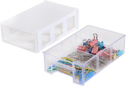 Small Drawer Organizer for Desk, Desktop Drawer Organizer with Clear Drawers, Plastic Desktop Storage Drawers 5.5" x 3.6" x 1.7"...