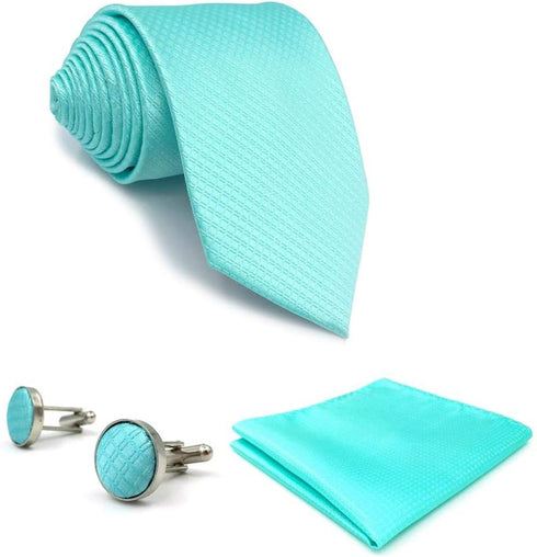 S&W SHLAX&WING Ties for Men Necktie Set with Pocket Square Cufflinks Hanky XL 05...