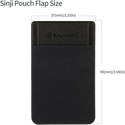 Sinjimoru Secure Card Holder for Back of Phone, Stretchy Fabric Cell Phone Wallet Stick On Credit Card Case for iPhone & Android. Sinji Pouch Flap...