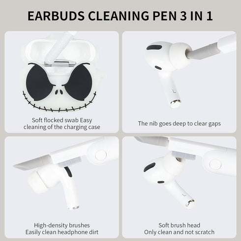 Compatible with Apple AirPods Pro 2nd/1st Generation Case Cover with Cleaner kit and Cute Keychain, Glow in The Dark Funny Anime Cool Soft Silicon...