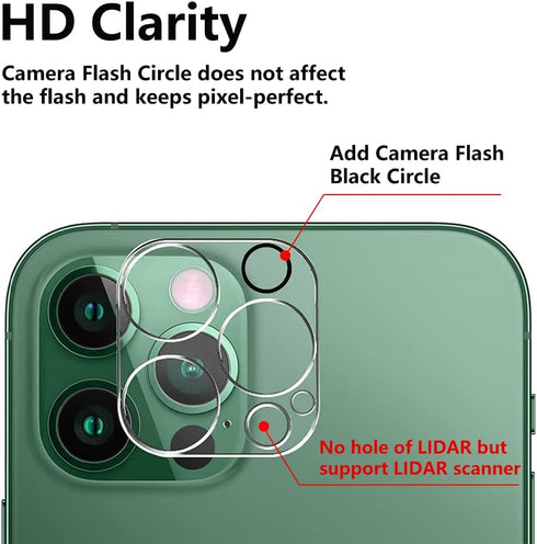 3PCS Rear Back Camera Lens Protector Tempered Glass for iPhone 13 Pro/13 Pro Max - HD Clear Full Coverage Guard...