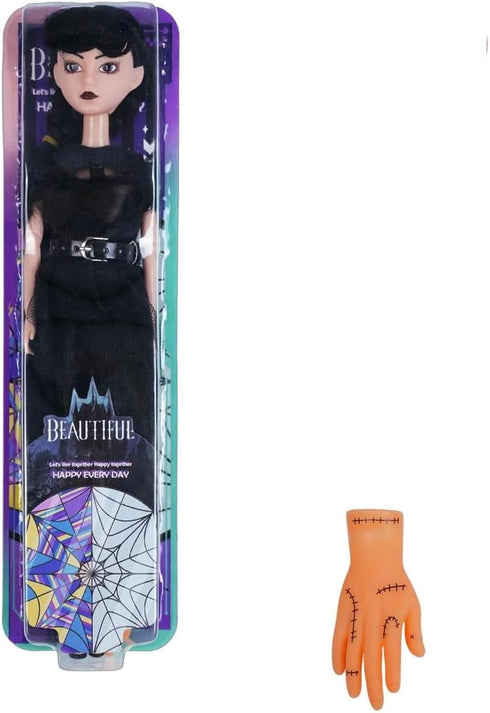 Girls Dolls in Gift Box with Black Dress, 11.5 inch Black Doll with Hand, Black High Heels, Black Hair, Gift for Kids & Fans...
