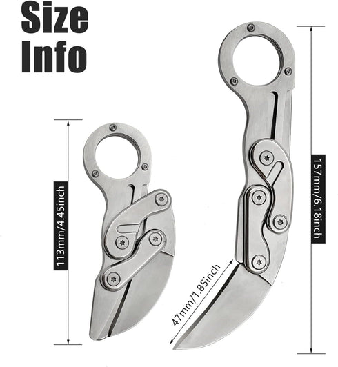 Outdoor Mini Camping Stainless Handle Survival Knife Multifunction Outdoor Tactical Rescue Tools Folding Hunting (new claw knife silver)...