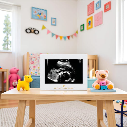 Little Blossoms Pearhead Love At First Sight Sonogram Picture Frame, Ultraound Pregnancy Keepsake, Gender-Neutral Nursery Décor For Baby Girl or B...
