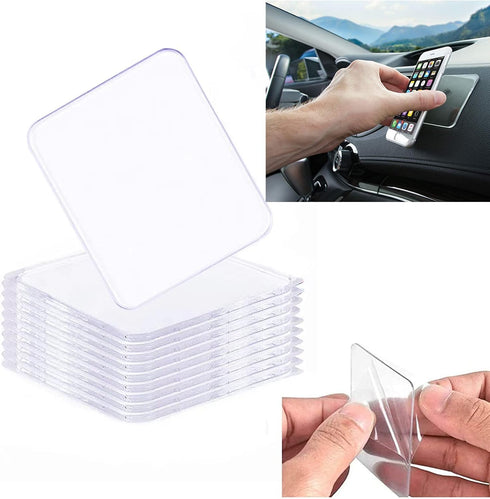Traceless Super Sticky Gel Pads Anti-Slip Double Sided Gripping Pads for Auto Car Home Cell Phone Glass Photo Holder with Easy Remove Washable Reu...