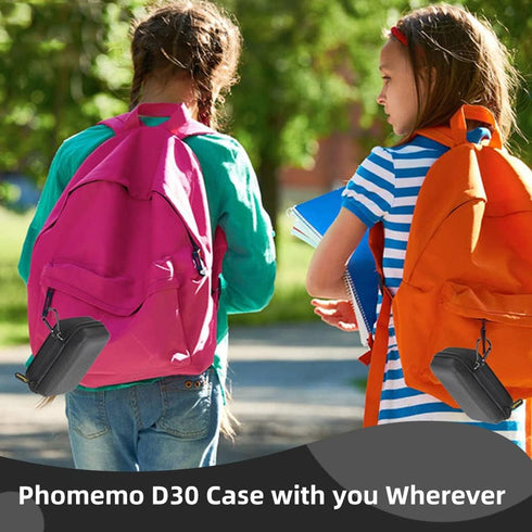 Phomemo D30 D35 Label Marker Black Case with 3 Rolls of White Label Tapes, Waterproof Storage Bag with 12 x 40mm (3/8" x 11/2") 160 Tapes/Roll, Bl...