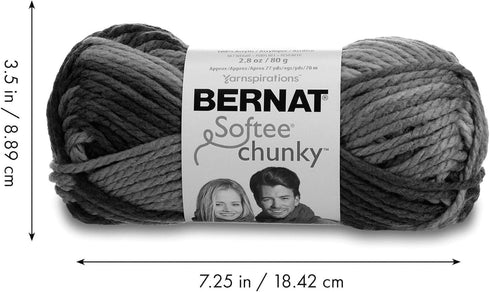 Bernat 16112929632 Softee Chunky Ombre Yarn - (5) Bulky Chunky Gauge 100% Acrylic,2.8 oz,Deep Waters, Machine Wash & Dry...