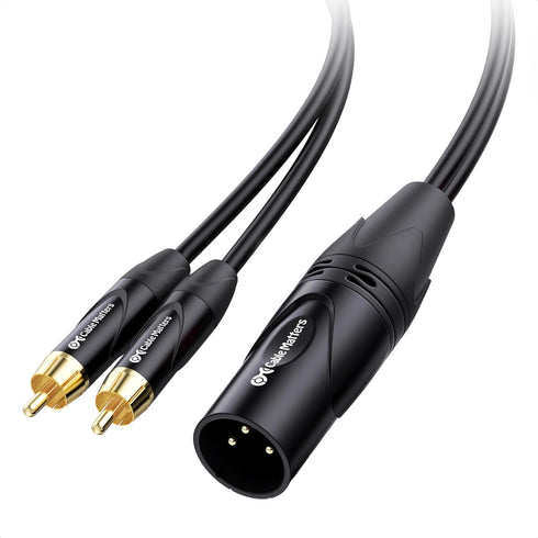 Cable Matters Dual RCA to XLR Stereo Audio Splitter Cable 10 ft / 3m (XLR to Dual RCA Splitter Adapter) in Black...