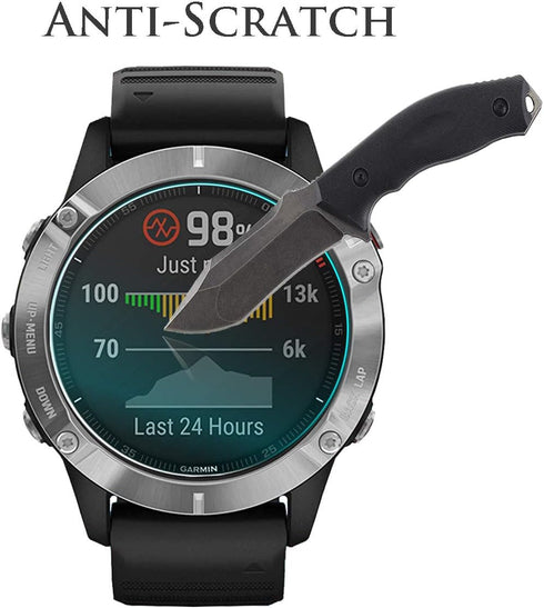 Orzero (3 Pack) Screen Protector Compatible for Garmin Fenix 6/6 Sapphire / 6 Pro / 6 Pro Solar/Forerunner 165/165 music Tempered Glass 2.5D Arc E...