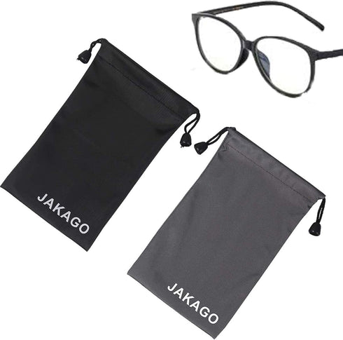 JAKAGO 2 Pack Cell Phone Storage Bag Soft Microfiber Glasses Sleeve Pouch Waterproof Sunglasses Bag Electronic Gadgets Case Cover With Drawstring ...