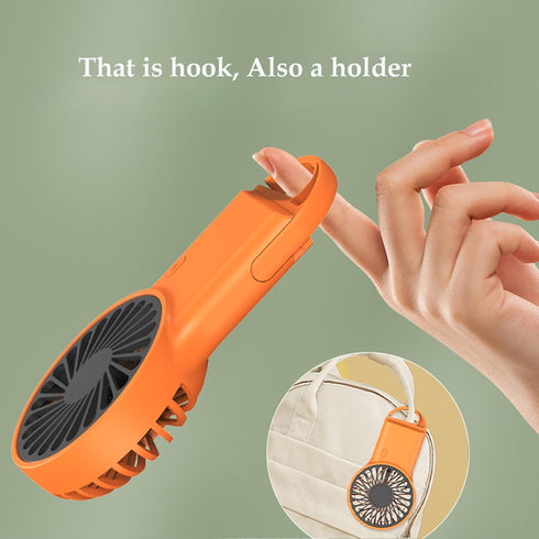Mini Portable Fan Powerful Handheld Fan Rechargeable,3 Speeds Personal Small Hand Fan Desk Fan with Hook Small Personal Desk Fan for Women Men Gir...